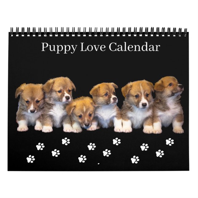 Calendrier Medium Size Puppy Love Calendar (Protection)