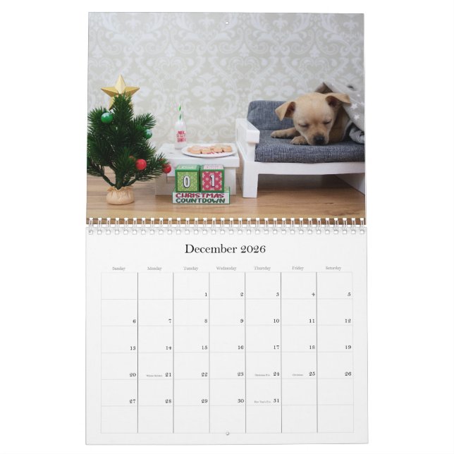 Calendrier MediumCalendar de deux pages, blanc (Dec 2026)