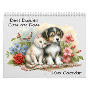 Calendrier Meilleurs Buddies de chiens et chats mignons