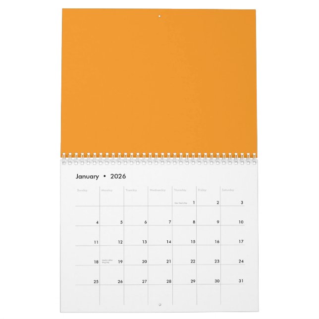 Calendrier Mélange abstrait d'orange, de rouge et de hurlemen (Jan 2026)
