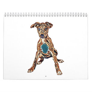 Calendrier Mélange de chiots australiens de Cattle Dog assis