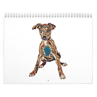 Calendrier Mélange de chiots australiens de Cattle Dog assis