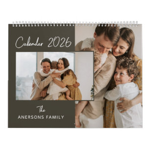 Calendrier mensuel de photos de famille d'esthétiq