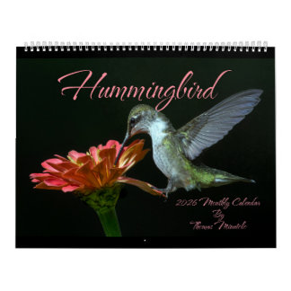 Calendrier mensuel des colibris 2026 par Tom Minut