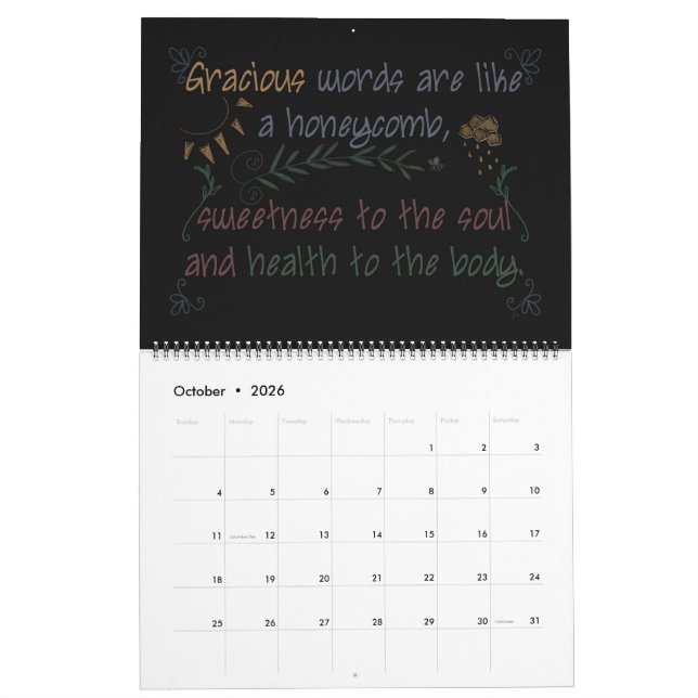 Calendrier mensuel des écritures Blackboard (Oct 2026)