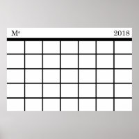 Calendrier mensuel : Poster