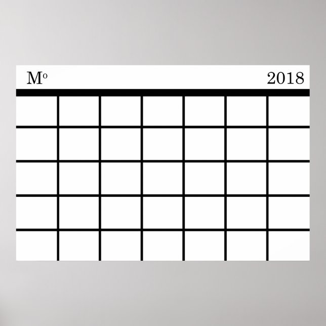 Calendrier mensuel : Poster (Devant)
