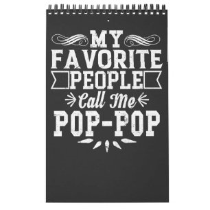 Calendrier Mes gens favoris m'appellent Pop-Pop Fête des pè
