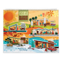 Mid-Century Modern Houses Calendar - Large