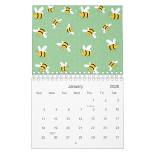 Calendrier Miel Bumble Bee Green Motif 2026