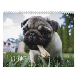 Calendrier mignon de chiens de carlins -