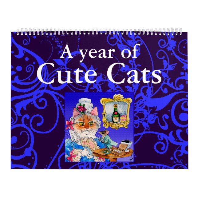 Calendrier mignon d'illustrations de chat (Protection)