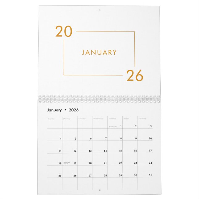 Calendrier Minimalist Modern Elegant 2026 Calendar (Jan 2026)