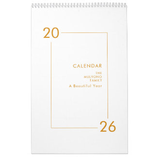 Calendrier Minimalist Modern Elegant 2026 Calendar