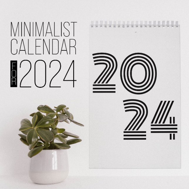 Calendrier minimaliste noir et blanc (Créateur téléchargé)