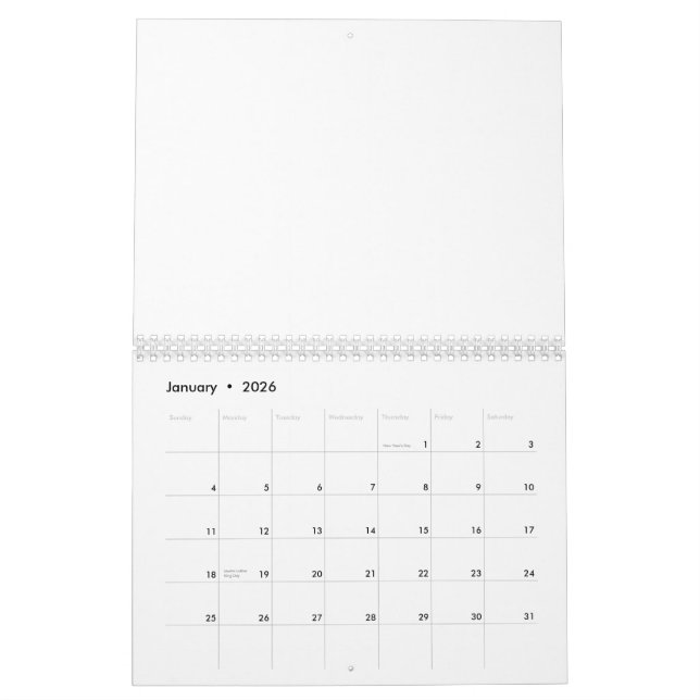 Calendrier Modèle de damas élegant or et blanc (Jan 2026)