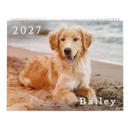 Calendrier Modèle simple pour photo de chien personnalisée po