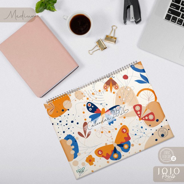 Calendrier Modern Abstract Butterflies Photo Calendar 2026 (Modern Abstract Butterflies Photo Calendar 2026-Medium)