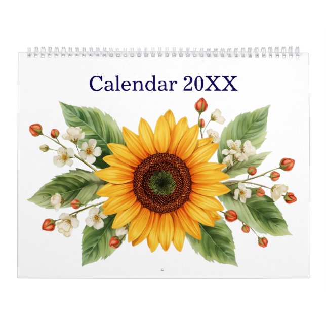 Calendrier Modern and Stylish Sunflower Monthly Calendar 2026 (Protection)