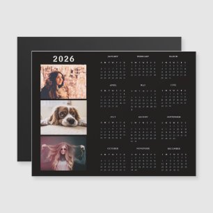 Calendrier moderne 2026 Carte magnétique collage p
