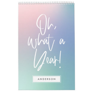 Calendrier moderne coloré pastel arc-en-ciel photo