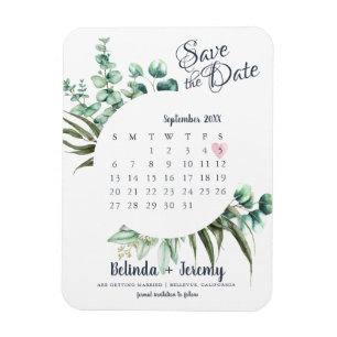Calendrier moderne Eucalyptus Magnet Réservez la d