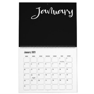 Calendrier moderne noir et blanc