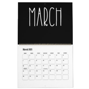 Calendrier moderne noir et blanc