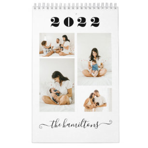Calendrier Moderne Simple Minimaliste Photo de famille Nouvel