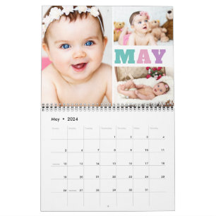Calendrier Mois coloré Abréviations Photo Collage