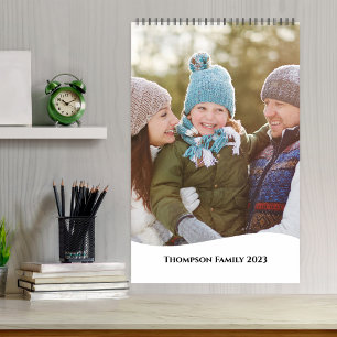 Calendrier Mois photo simples minimalistes Typographie Cool