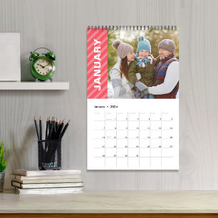 Calendrier Mois photo simples Typographie Cool