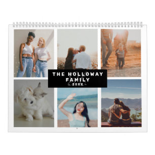 Calendrier Monographie de famille moderne nom noir18 photos c