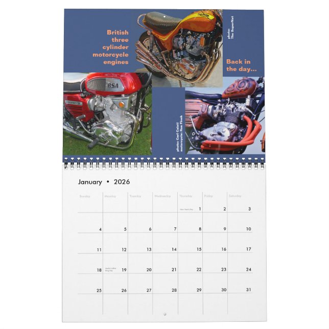 Calendrier moteur de trois 2014 de taille moyenne (Jan 2026)