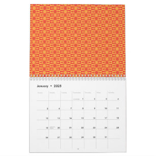 Calendrier Motif arrière - plan orangé et pêche