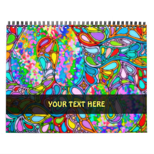 Calendrier Motif artistique peint à la main et numériquement