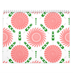 Calendrier motif aux fleurs roses