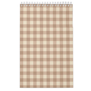 Calendrier Motif Brown et blanc En vichy