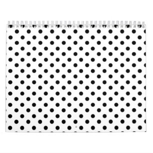 Calendrier Motif de pois blanc noir mignon