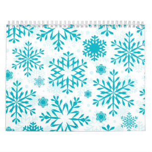 Calendrier Motif Flocon de Neige Bleu