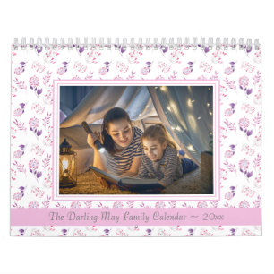 Calendrier Motif floral Mois sur mesure Pastel