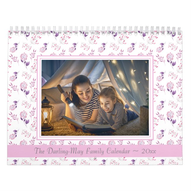 Calendrier Motif floral Mois sur mesure Pastel (Protection)
