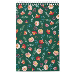 Calendrier Motif floral vert sans joint