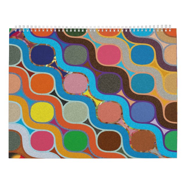 Calendrier Motif Géométrique Avec Des Couleurs Uniques (Dos)
