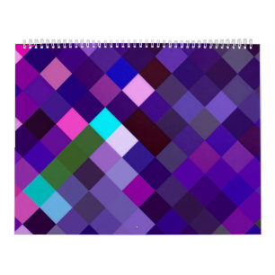 Calendrier Motif Pixelé - Violet
