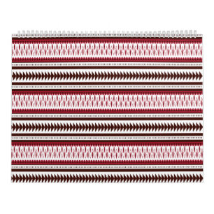 Calendrier motif rayé rouge et blanc