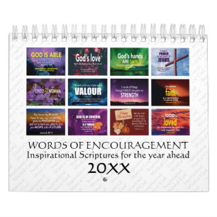 Calendrier MOTS D'ENCOURAGEMENT Bible Versets Année personnal