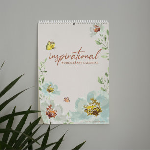 Calendrier Mots d'inspiration artiste Fleurs aquarelle Art