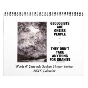 Calendrier Mots et énonciations 20XX d'humour de géologie