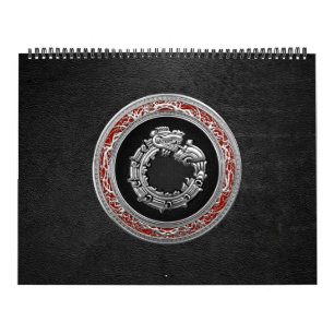 Calendrier Mural [100] Serpent Dieu Quetzalcoatl [Argent]